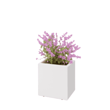 Fioriera in acciaio - Rettangolo - 40 x 30 x 40 cm - RAL9010 opaco (bianco) - Con piastra di base - Con piedi