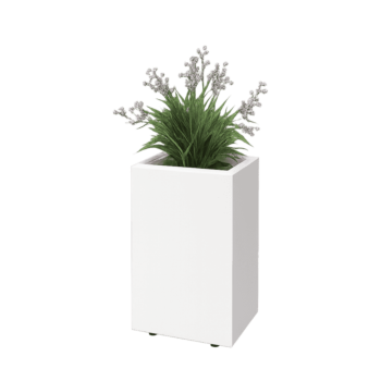 Fioriera in acciaio - Rettangolo - 40 x 30 x 60 cm - RAL9010 opaco (bianco) - Con piastra di base - Con piedi
