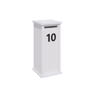 Cassetta postale in acciaio - Arizona S - 40 x 40 x 100 cm - RAL9010 opaco (bianco)