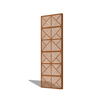 Pannello in acciaio corten con linee composizione 1 60 x 6 x 190 cm