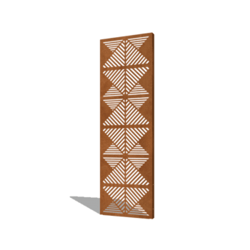 Pannello in acciaio corten con linee composizione 2 60 x 6 x 190 cm