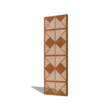 Pannello in acciaio corten con linee composizione 3 60 x 6 x 190 cm
