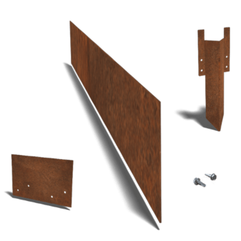 Bordura diritta in acciaio Corten 15 cm - set completo per 15 metri