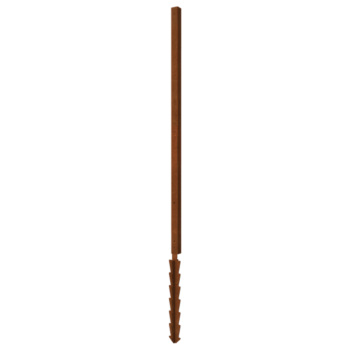 Palo in acciaio corten ad angolo con picchetto a terra 190 x 6 x 3 cm