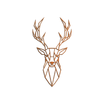 Decorazione da parete in acciaio corten - Cervo 1.0 Small - 60 x 33,5 cm