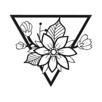 Decorazione da parete in acciaio corten - Fiore 1.0 Small - 50 x 57 cm