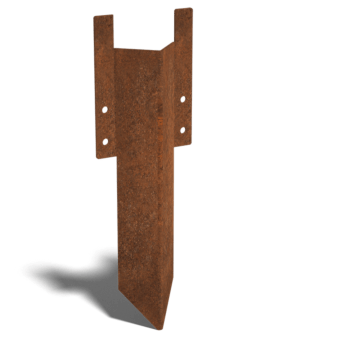 Picchetto per ancoraggio al terreno in acciaio Corten bassa 12 - 15 cm