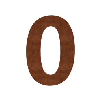 Numero civico in acciaio corten 0 - 20,4 x 30 cm