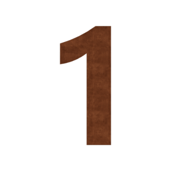 Numero civico in acciaio Corten 1-30 cm