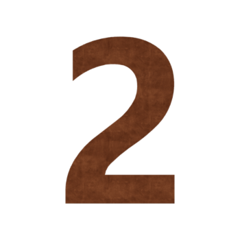 Numero civico in acciaio corten 2 - 19,6 x 30 cm