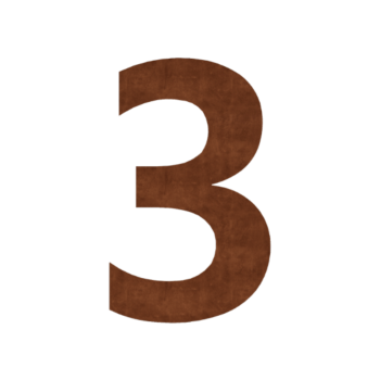 Numero civico in acciaio corten 3 - 18,2 x 30 cm