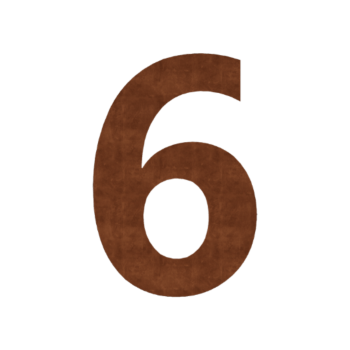 Numero civico in acciaio corten 6 - 20,1 x 30 cm