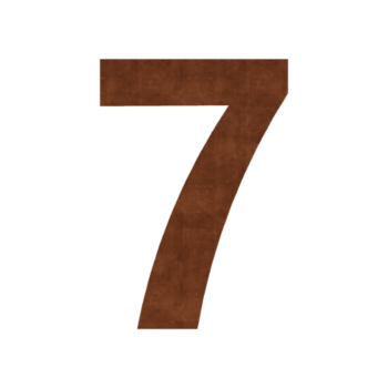 Numero civico in acciaio corten 7 - 20,9 x 30 cm