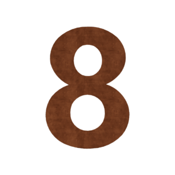 Numero civico in acciaio corten 8 - 20,7 x 30 cm