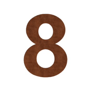 Numero civico in acciaio Corten 8-50 cm