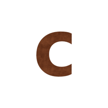 Numero civico in acciaio corten C - 23,5 x 30 cm