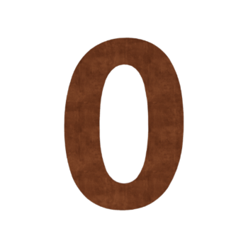 Numero civico in acciaio corten 0 - 10,4 x 15 cm - Autoadesivo