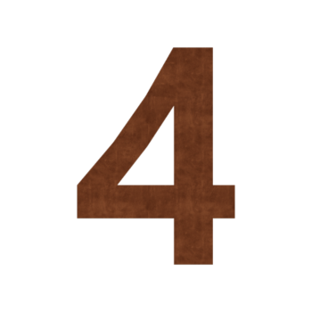 Numero civico (adesivo) in acciaio Corten 4-15 cm