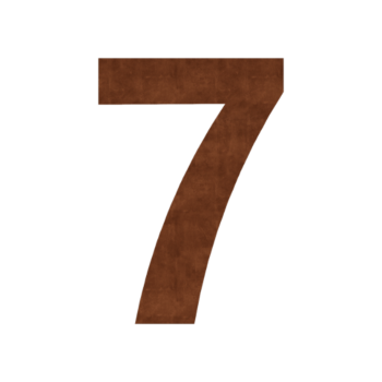 Numero civico in acciaio corten 7 - 10,5 x 15 cm - Autoadesivo