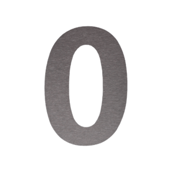 Numero civico in acciaio inox 0 - 20,4 x 30 cm - Spazzolato