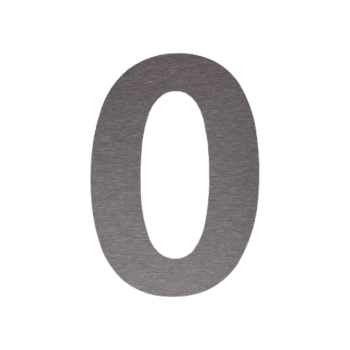 Numero civico in acciaio inox 0 - 34,6 x 50 cm - Spazzolato