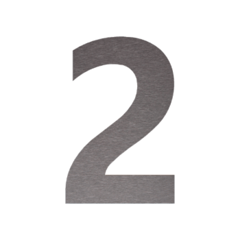 Numero civico in acciaio inox 2 - 19,6 x 30 cm - Spazzolato