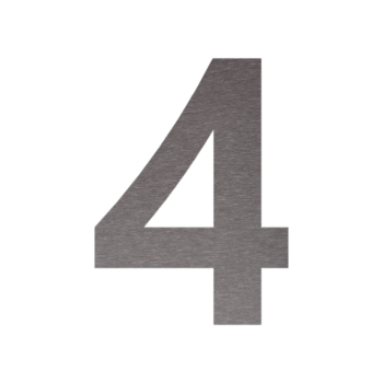 Numero civico in acciaio inox 4 - 38,9 x 50 cm - Spazzolato