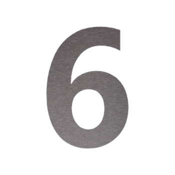 Numero civico in acciaio inox 6 - 33,6 x 50 cm - Spazzolato