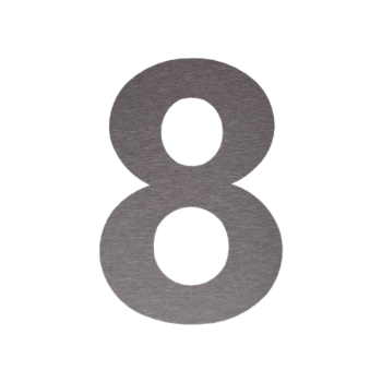 Numero civico in acciaio inox 8 - 10,3 x 15 cm - Spazzolato