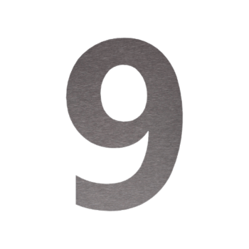 Numero civico in acciaio inox 9 - 33,2 x 50 cm - Spazzolato