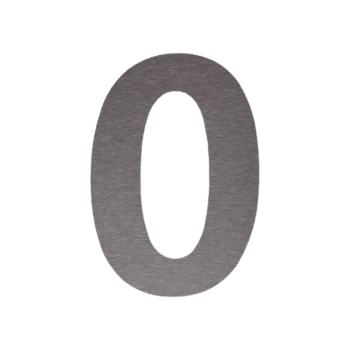 Numero civico in acciaio inox 0 - 10,4 x 15 cm - Autoadesivo