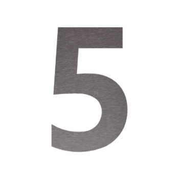 Numero civico in acciaio inox 5 - 9,2 x 15 cm - Autoadesivo