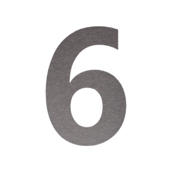 Numero civico in acciaio inox 6 - 10,1 x 15 cm - Autoadesivo