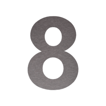 Numero civico in acciaio inox 8 - 10,3 x 15 cm - Autoadesivo