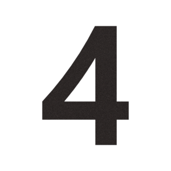 Numero civico in acciaio inox 4 - 62,2 x 80 cm - RAL9005 a struttura fine (nero)