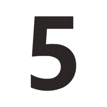 Numero civico in acciaio inox 5 - 48,7 x 80 cm - RAL9005 a struttura fine (nero)