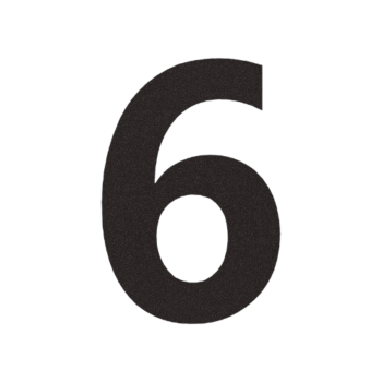 Numero civico in acciaio inox 6 - 53,7 x 80 cm - RAL9005 a struttura fine (nero)