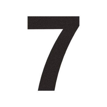 Numero civico in acciaio inox 7 - 55,7 x 80 cm - RAL9005 a struttura fine (nero)