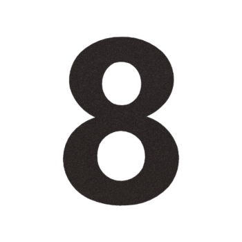 Numero civico in acciaio inox 8 - 55,2 x 80 cm - RAL9005 a struttura fine (nero)