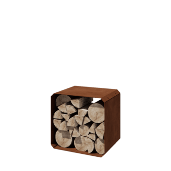 Portalegna in acciaio corten - Colorado 1 pezzo - 40 x 40 x 40 cm