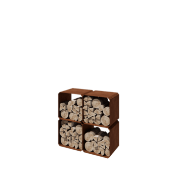 Legnaia in acciaio Corten Colorado - 4 pz.