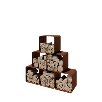 Legnaia in acciaio Corten Colorado - 6 pz.