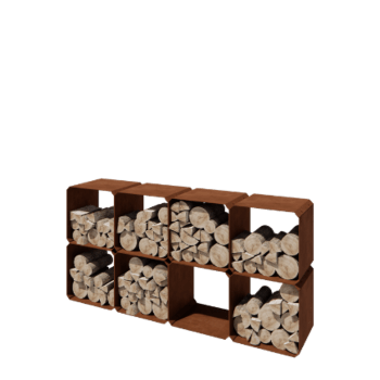 Legnaia in acciaio Corten Colorado - 8 pz.
