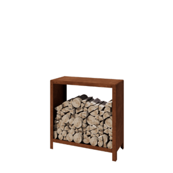 Legnaia in acciaio Corten Indiana 100 x 100 x 40 cm