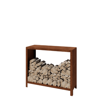 Legnaia in acciaio Corten Indiana 100 x 120 x 40 cm