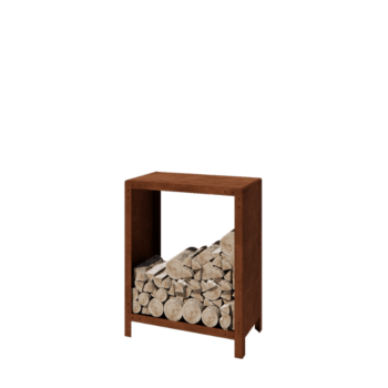 Legnaia in acciaio Corten Indiana 100 x 80 x 40 cm