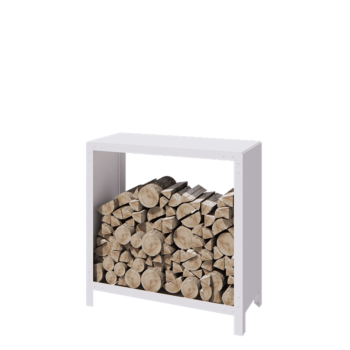 Portalegna in acciaio - Indiana - 100 x 40 x 100 cm - RAL9010 opaco (bianco)