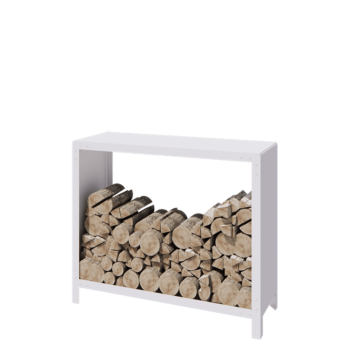 Portalegna in acciaio - Indiana - 120 x 40 x 100 cm - RAL9010 opaco (bianco)