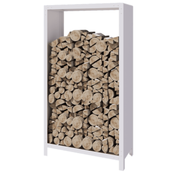 Portalegna in acciaio - Indiana - 100 x 40 x 180 cm - RAL9010 opaco (bianco)