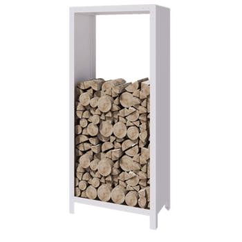 Portalegna in acciaio - Indiana - 80 x 40 x 180 cm - RAL9010 opaco (bianco)